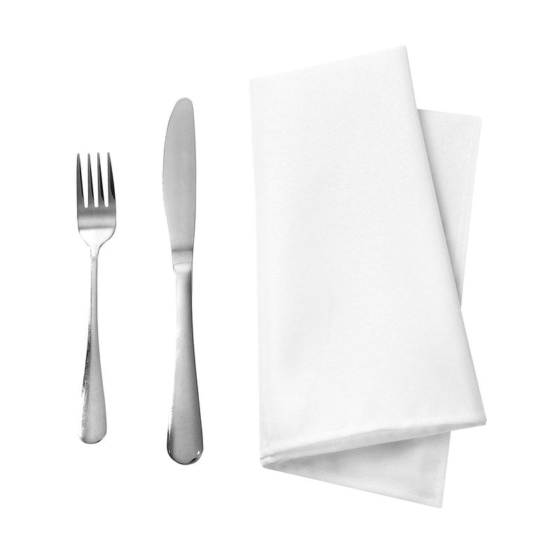 Ascoza 25pcs Polyester Cloth Napkins - 17 x 17 inch White Dinner Washable Napkins with Hemmed Edges for Restaurant/Wedding/Hotel(25,White) - Image 5